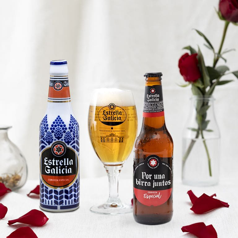 pack San Valentin Por Una Birra Juntos y botella Sargadelos