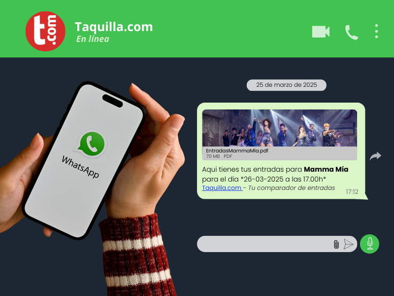 Taquilla.com mejora la experiencia de compra con el envío de entradas por WhatsApp 3 1