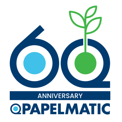 logotipo 60 aos PAPELMATIC