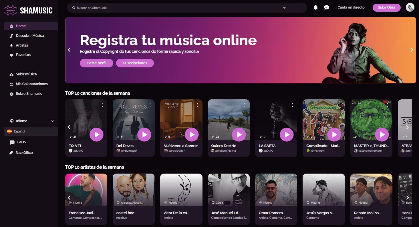 Registra tu msica online