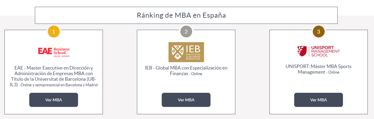 Ranking masteres MBA Espaa 2025 2026 PortalMBA