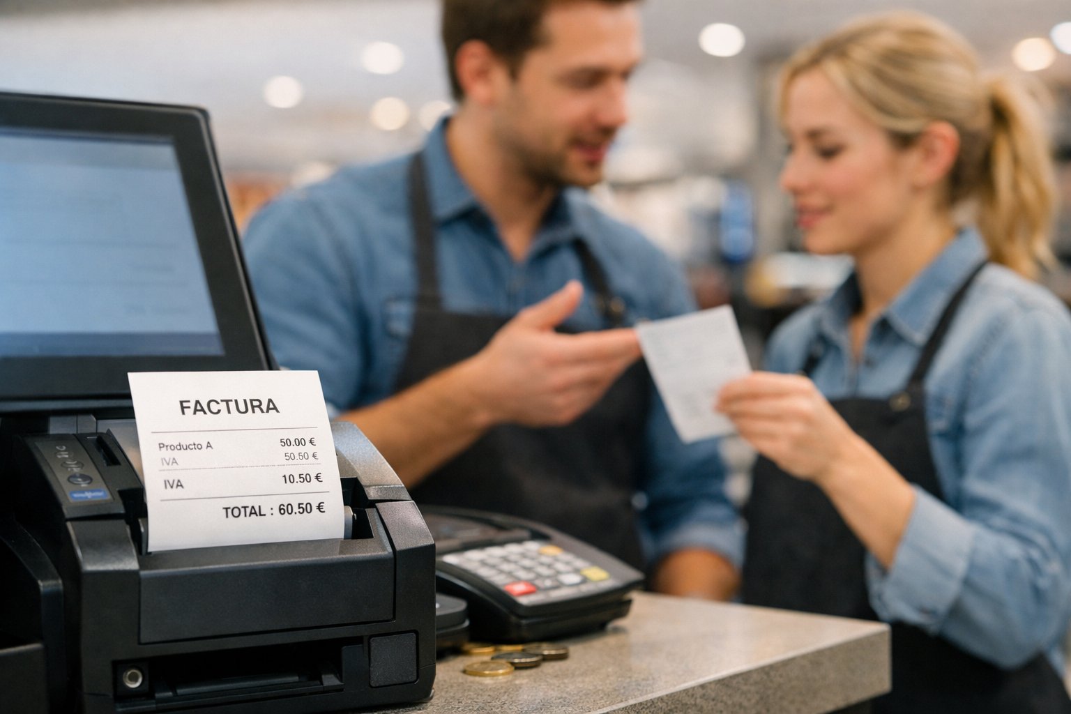 Factura y conversacin en tienda