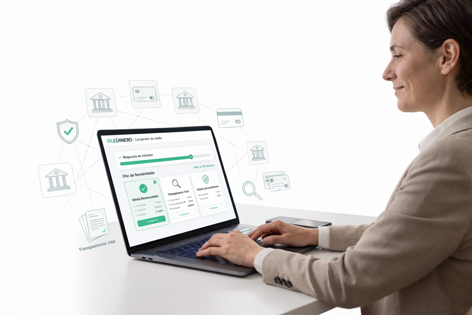 Usurio utilizando plataforma de comparao de crdito