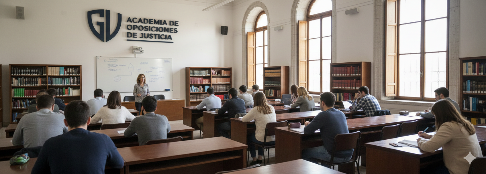 Estudiantes y academia de oposiciones